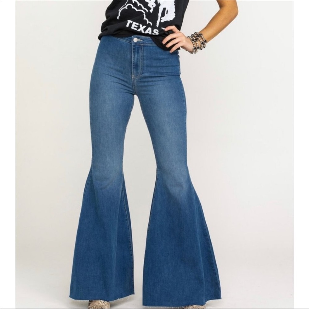 Free People We The Free Just Float High Waist Bellbotton Jeans